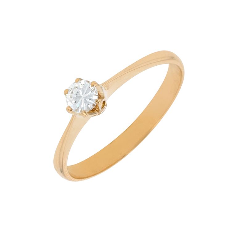 Solitaire diamant 0.23 carat or jaune 2.38g Comme neuf -  reconditionné disponible sur Gemme Les Bijoux